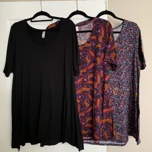 3 Lularoe Perfect T 2X Solid Black! 🖤🦄